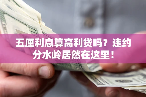 济南五厘利息算高利贷吗？违约分水岭居然在这里！